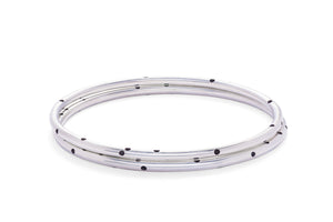 Sterling Silver Round Wire Bangle with Dots