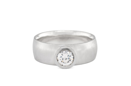 Modern Bezel Set Diamond Ring