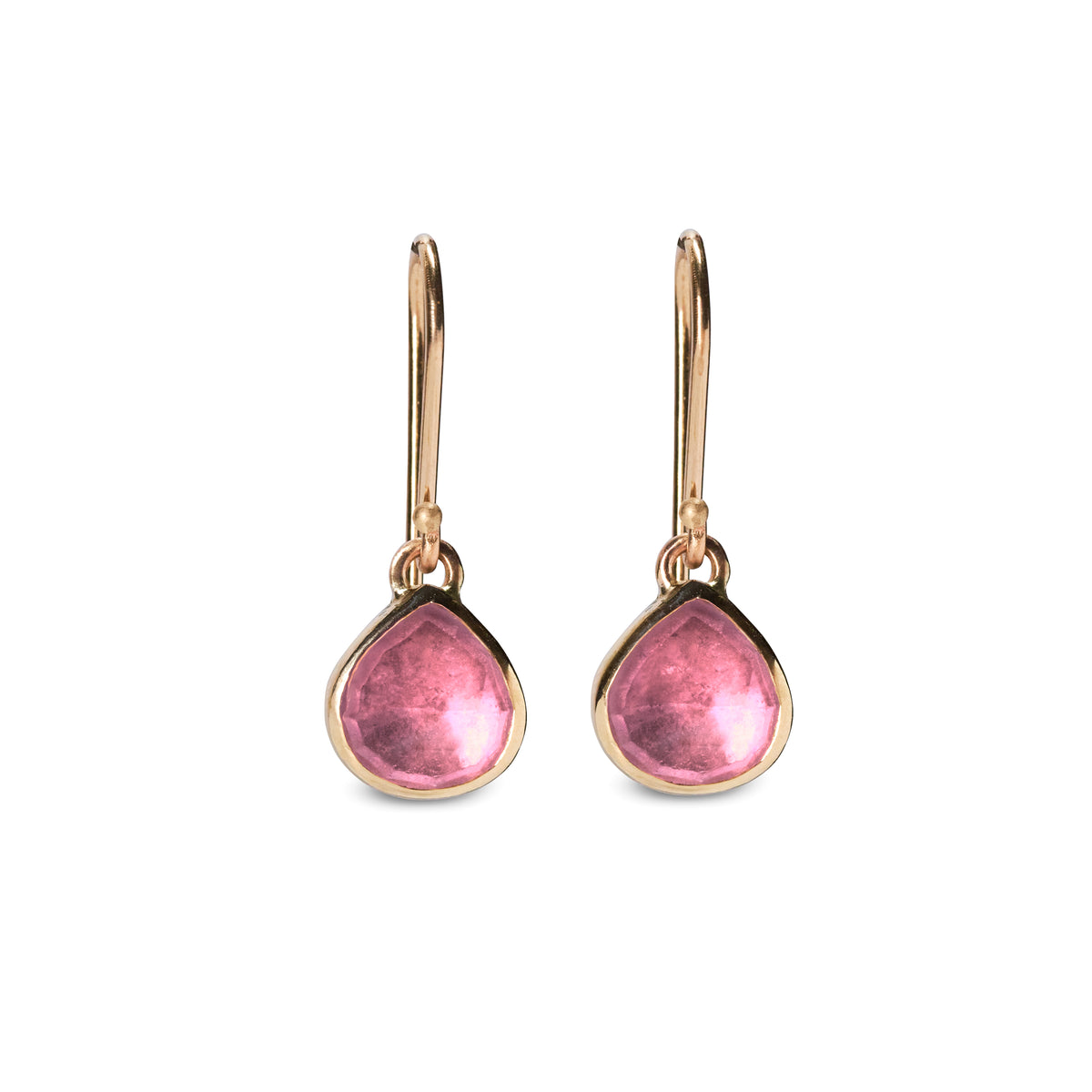Pink Sapphire Teardrop Earrings