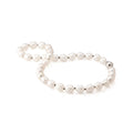 White Oval Pearls with Black Silk