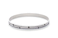 Sterling Silver Bangle - Double Line with Alternating Dots