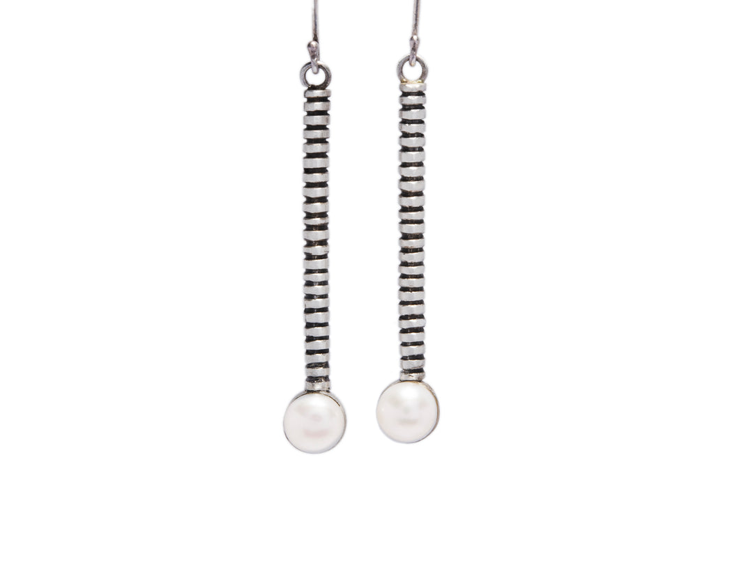 Long Spiral with Pearl Earrings