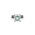 Emerald Cut Aquamarine Set in Platinum