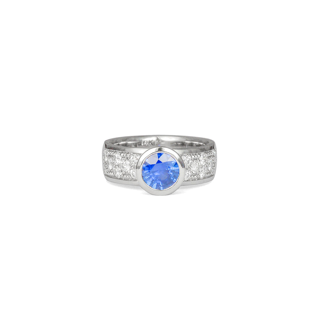 Sapphire and Diamond Engagement Ring