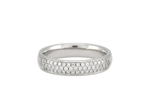 Three-row Diamond Pavé Ring
